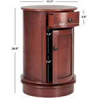 Table d'appoint pivotante rustique de ferme avec tiroir unique et armoire à deux étagères