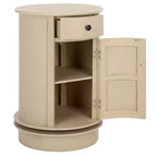 Table d'appoint pivotante rustique de ferme avec tiroir unique et armoire à deux étagères