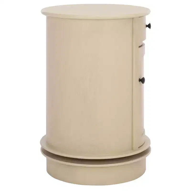 Rustic Farmhouse Swivel Accent Table AMH5712 with Single Drawer and Two-Shelf Cabinet