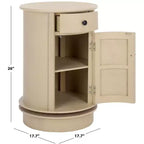 Table d'appoint pivotante rustique de ferme avec tiroir unique et armoire à deux étagères