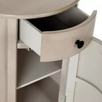 Table d'appoint pivotante rustique de ferme avec tiroir unique et armoire à deux étagères
