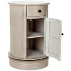Table d'appoint pivotante rustique de ferme avec tiroir unique et armoire à deux étagères