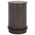 Table d'appoint pivotante rustique de ferme avec tiroir unique et armoire à deux étagères