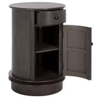 Table d'appoint pivotante rustique de ferme avec tiroir unique et armoire à deux étagères