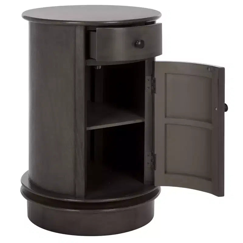 Rustic Farmhouse Swivel Accent Table AMH5712 with Single Drawer and Two-Shelf Cabinet