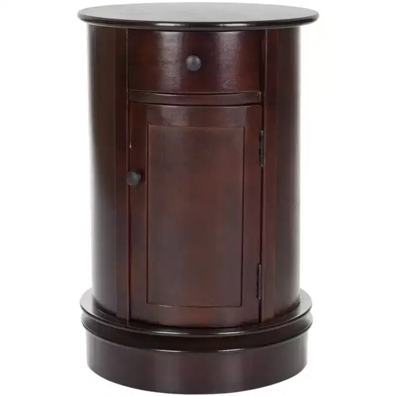 Rustic Farmhouse Swivel Accent Table AMH5712 with Single Drawer and Two-Shelf Cabinet