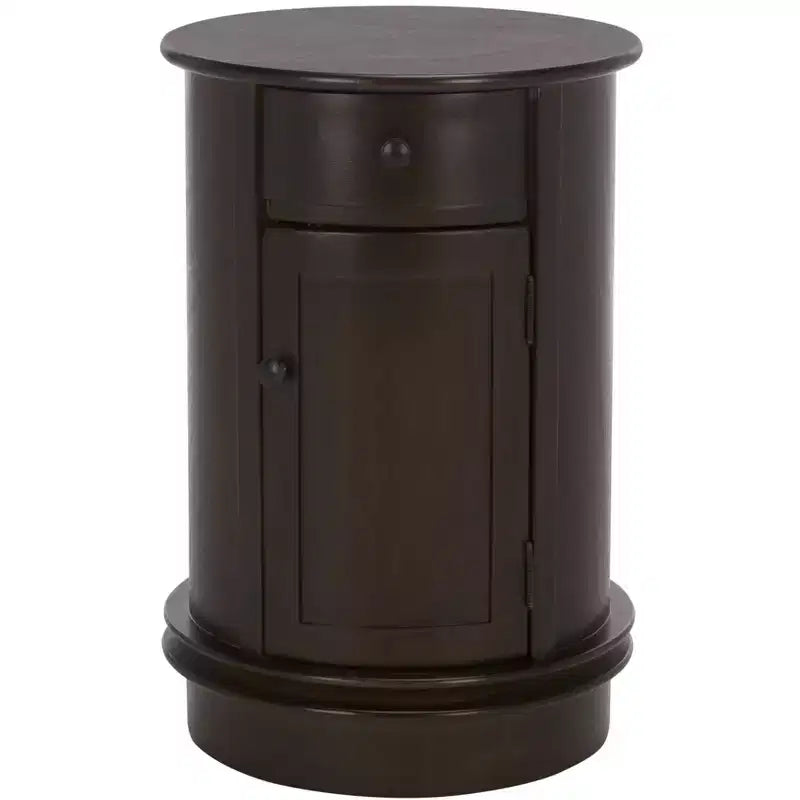 Rustic Farmhouse Swivel Accent Table AMH5712 with Single Drawer and Two-Shelf Cabinet