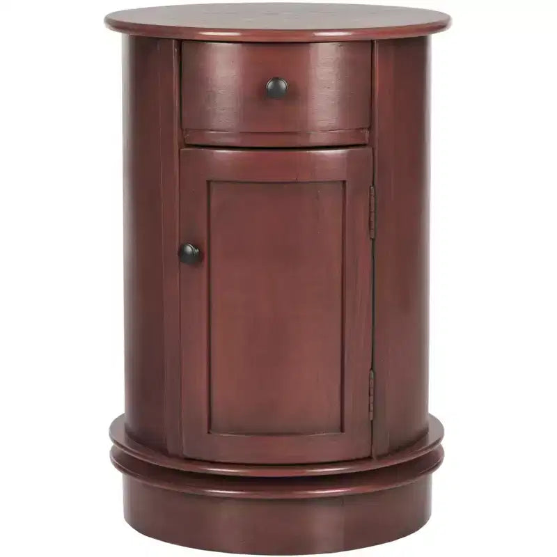 Rustic Farmhouse Swivel Accent Table AMH5712 with Single Drawer and Two-Shelf Cabinet