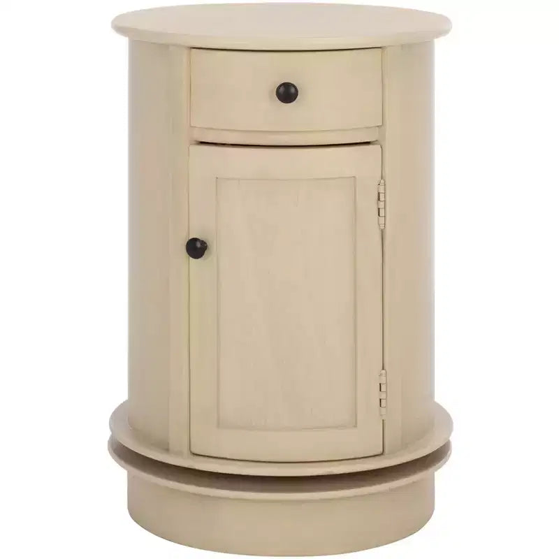 Rustic Farmhouse Swivel Accent Table AMH5712 with Single Drawer and Two-Shelf Cabinet