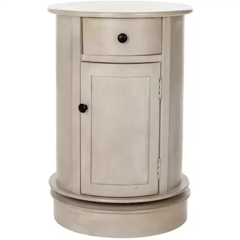 Rustic Farmhouse Swivel Accent Table AMH5712 with Single Drawer and Two-Shelf Cabinet