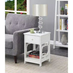 Table de chevet à 1 tiroir avec rangement pour salon et chambre à coucher, disponible en plusieurs finitions