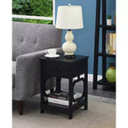 Table de chevet à 1 tiroir avec rangement pour salon et chambre à coucher, disponible en plusieurs finitions