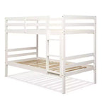 Lit superposé double en bois avec échelle et barrière de sécurité, couleur expresso ou blanc