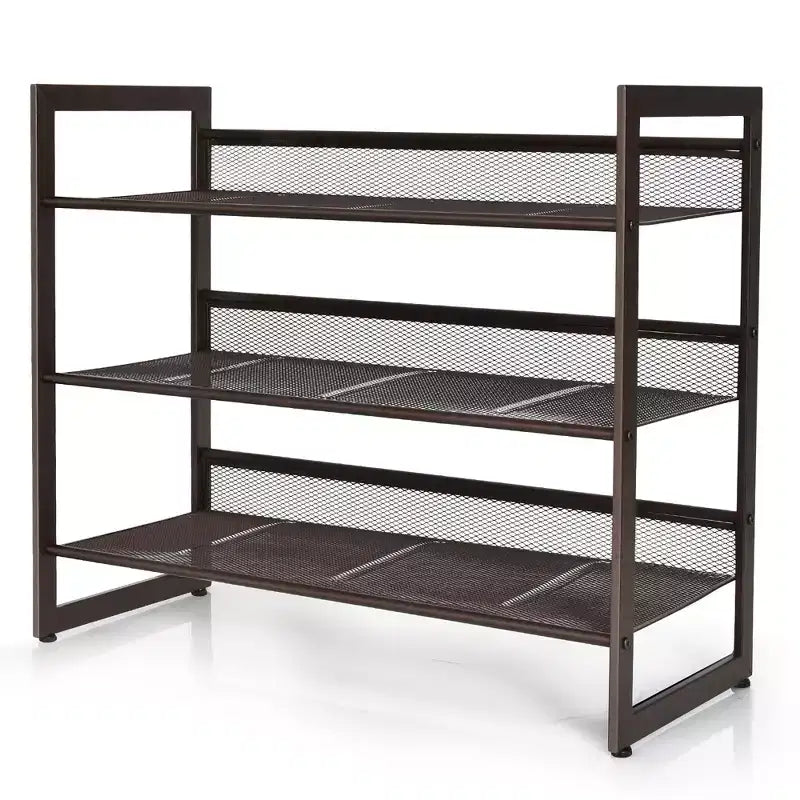 Adjustable 2 to 4-Tier Shoe Rack Organizer with Flat or Slant Shelf Configuration