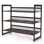 Organisateur de chaussures réglable à 2 ou 4 niveaux avec configuration d'étagères plates ou inclinées