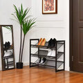 Adjustable 2 to 4-Tier Shoe Rack Organizer with Flat or Slant Shelf Configuration