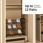 Organisateur de chaussures réglable à 2 ou 4 niveaux avec configuration d'étagères plates ou inclinées