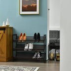 Organisateur de chaussures réglable à 2 ou 4 niveaux avec configuration d'étagères plates ou inclinées