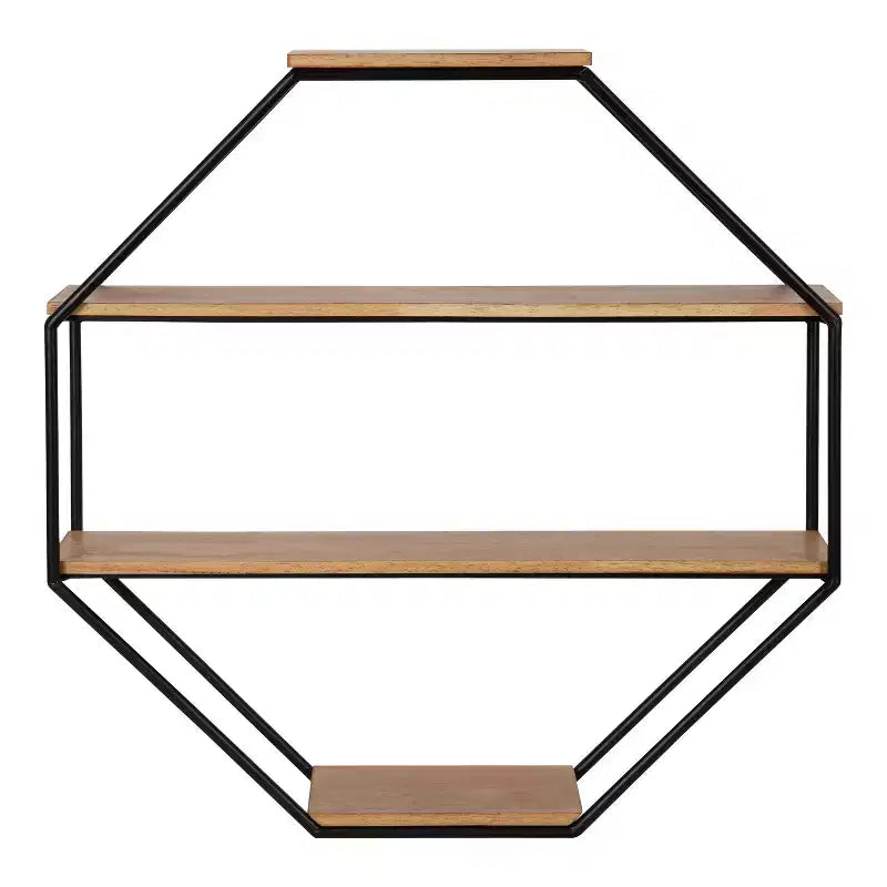 Octagon Floating Wall Shelves for Modern Home Decor Display and Storage