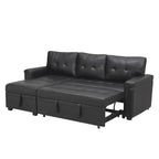 Canapé d'angle réversible convertible avec lit gigogne, méridienne de rangement et pieds durables