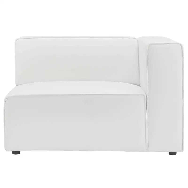 Right-Arm Vegan Leather Sectional Armchair with Open Airy Design for Living Room