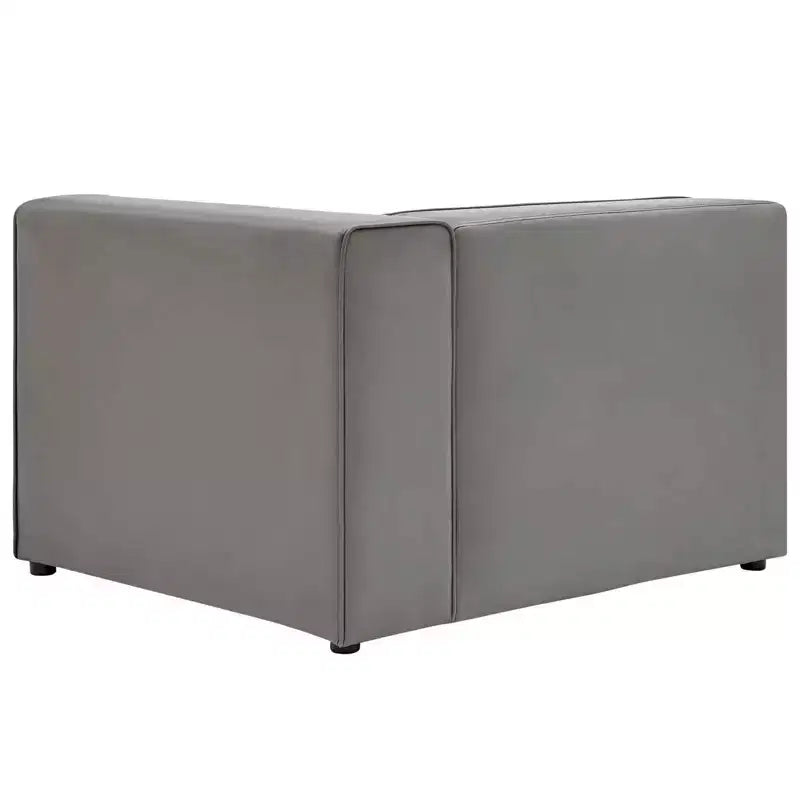 Right-Arm Vegan Leather Sectional Armchair with Open Airy Design for Living Room
