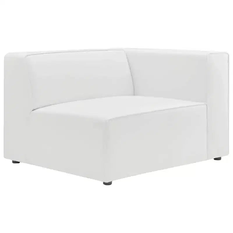 Right-Arm Vegan Leather Sectional Armchair with Open Airy Design for Living Room