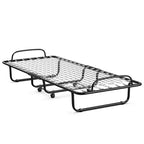 Lit d'appoint pliant en métal avec matelas en mousse à mémoire de forme