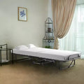Lit d'appoint pliant en métal avec matelas en mousse à mémoire de forme