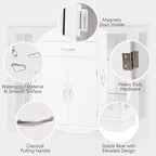 Buffet Console de Rangement avec Portes en Verre et Tiroirs pour Cuisine et Salle à Manger