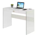 Bureau à domicile 42 pouces avec plateau en verre et station de charge intégrée