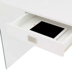 Bureau à domicile 42 pouces avec plateau en verre et station de charge intégrée
