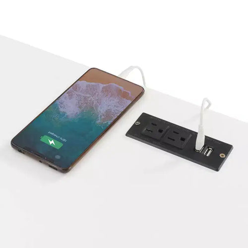 Bureau à domicile 42 pouces avec plateau en verre et station de charge intégrée
