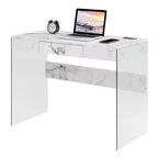 Bureau à domicile 42 pouces avec plateau en verre et station de charge intégrée