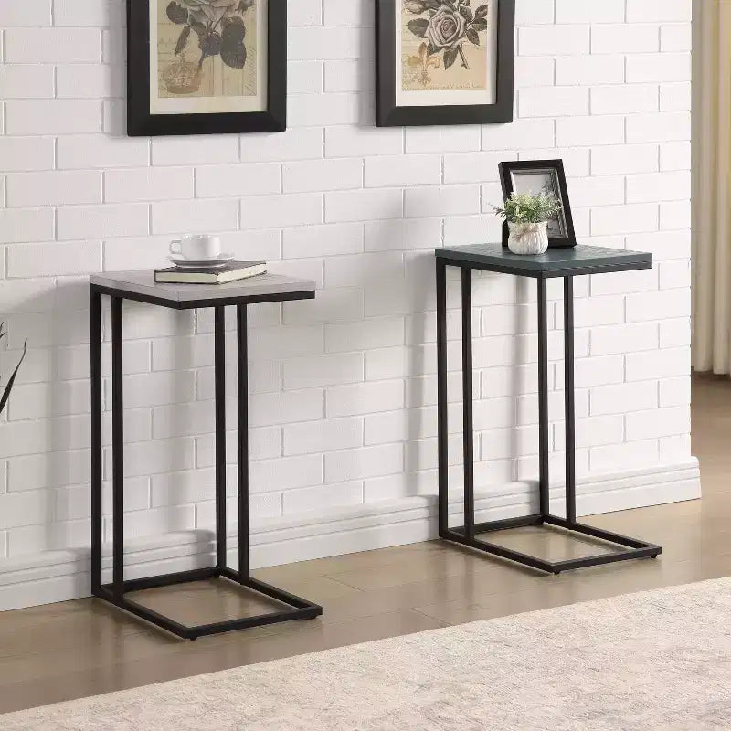 Embo Steel Side Table with Modern Industrial Design for Living Room and Bedroom