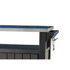 Chariot de service de bar à roulettes pour barbecue extérieur avec rangement marron foncé - 35,4 H x 48,7 L x 20,4 P