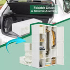 Armoire portative pliable avec 10 compartiments cubiques et tringles de suspension