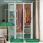 Armoire portative pliable avec 10 compartiments cubiques et tringles de suspension