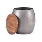 Table d'appoint ronde avec rangement caché pour salon et chambre à coucher