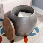 Table d'appoint ronde avec rangement caché pour salon et chambre à coucher