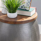 Table d'appoint ronde avec rangement caché pour salon et chambre à coucher