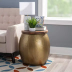 Table d'appoint ronde avec rangement caché pour salon et chambre à coucher