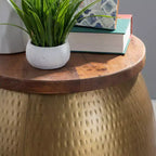 Table d'appoint ronde avec rangement caché pour salon et chambre à coucher