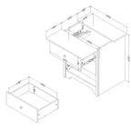 Table de chevet avec station de recharge intégrée et tiroir de rangement