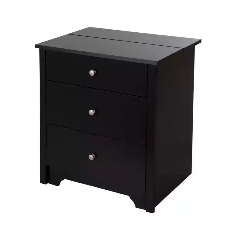 Bedroom Nightstand with Built-In Charging Station and Storage Drawer
