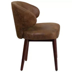 Fauteuil d'appoint classique rembourré avec pieds en noyer massif pour bureau à domicile et salon
