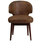 Fauteuil d'appoint classique rembourré avec pieds en noyer massif pour bureau à domicile et salon