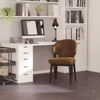 Fauteuil d'appoint classique rembourré avec pieds en noyer massif pour bureau à domicile et salon