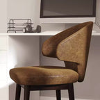 Fauteuil d'appoint classique rembourré avec pieds en noyer massif pour bureau à domicile et salon