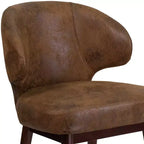 Fauteuil d'appoint classique rembourré avec pieds en noyer massif pour bureau à domicile et salon